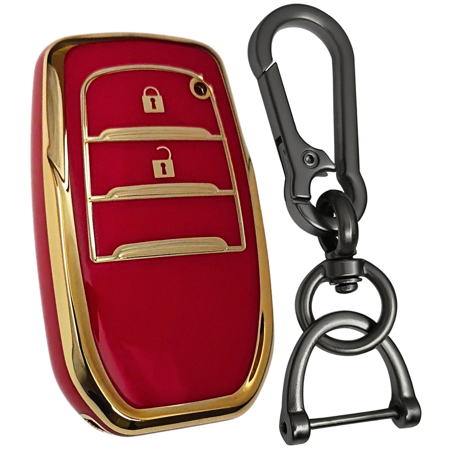 toyota fortuner innova crysta 2b smart tpu red key case keychain