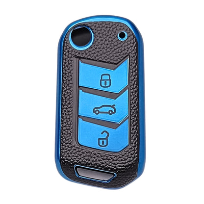 Leather Key Cover Compatible for Mahindra Thar | Scorpio | TUV | Bolero | XUV 700 | Marazzo 3 Button Flip Key Cover