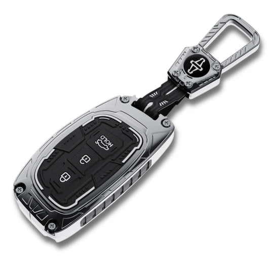 Hyundai Metal Armor Car Key Cover with Keychain(Type M4)
