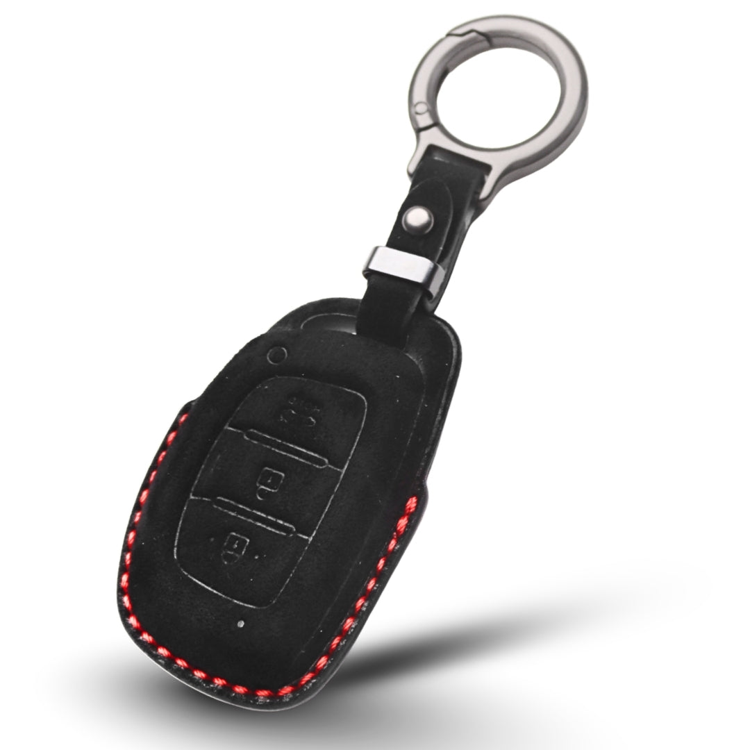 Hyundai Alcantara Crest Car Key Cover with Keychain (Type K10)