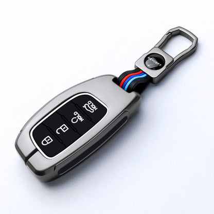 Keycept Metal Alloy Car Key Cover for Hyundai Alcazar, Creta, Tucson Key Cover with keychain (Type M1)