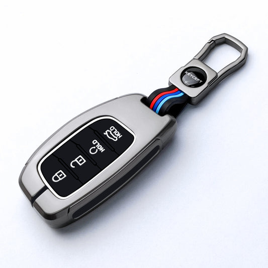 Keycept Metal Alloy Car Key Cover for Hyundai Alcazar, Creta, Tucson Key Cover with keychain (Type M1)