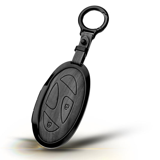 Hyundai Noir Wood Car Key Cover with Keychain (Type M8)