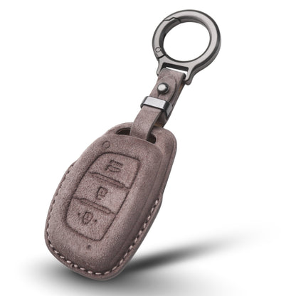 Hyundai Alcantara Crest Car Key Cover with Keychain (Type K10)