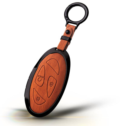 Hyundai Noir Wood Car Key Cover with Keychain (Type M8)