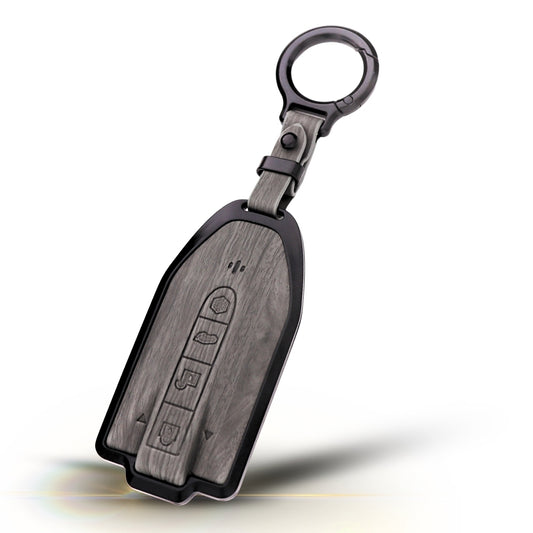 Mahindra Noir Wood Car Key Cover with Keychain (Type M8)
