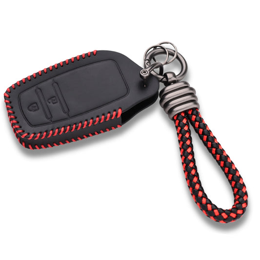keycept classic leather key cover For Toyota Innova, Crysta, Fortuner 2 Button Smart key With Keychain.
