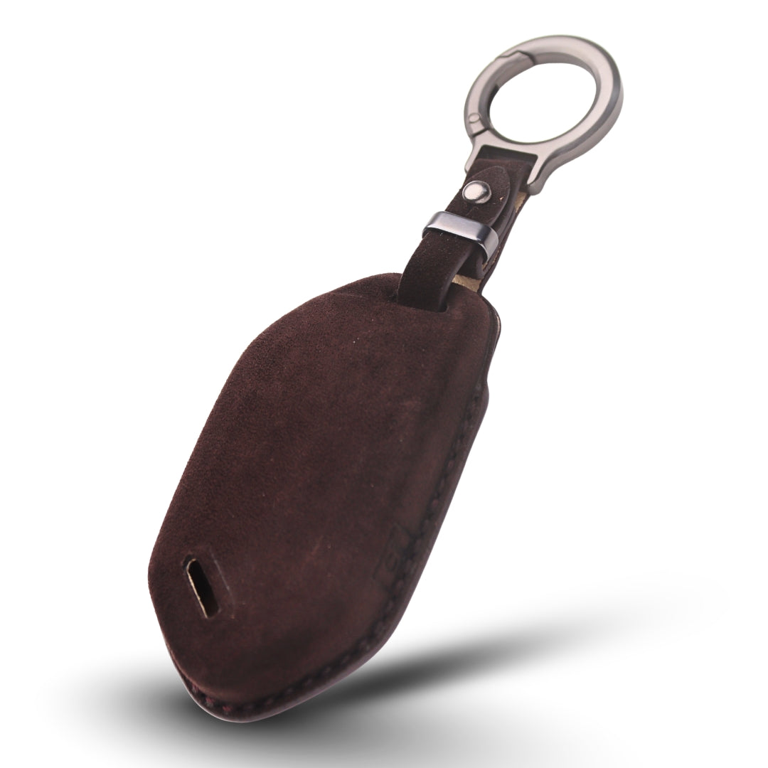 Kia Alcantara Crest Car Key Cover with Keychain (Type 10)