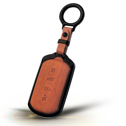 Tata Noir Wood Car Key Cover with Keychain (Type M8)