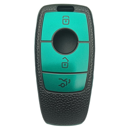 Leather Key Cover Compatible for Mercedes Benz E Series 3 Button Smart Key