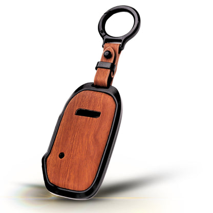Kia Noir Wood Car Key Cover with Keychain (Type M8)