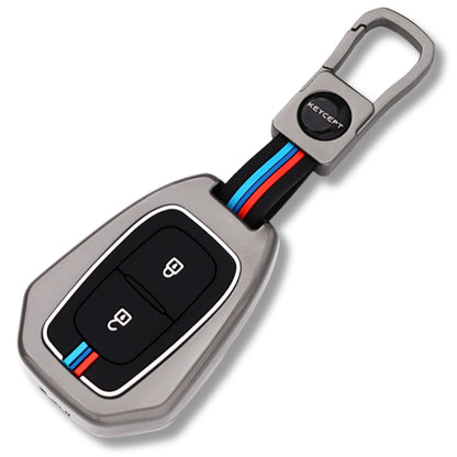 Keycept Metal Alloy Car Key Cover for Renault Kiger, Kwid, Duster 2 Button Remote Key Cover with Keychain (Type M1)
