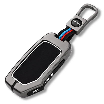 Keycept Metal Alloy Key Cover Compatible with Kia Seltos HTE, Sonet HTE, Carens Premium, Prestige - 3 Button Smart Key with Keychain (Type M1)