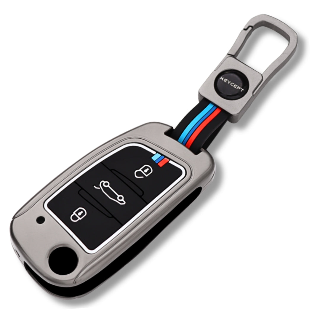 Keycept Metal Alloy Car Key Cover for Universal B11 DS aftermarket remote Key Cover with Keychain (Type M1)