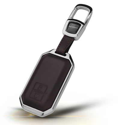 Suzuki Titanium Genuine Leather Car Key Cover with Keychain (Type M7)
