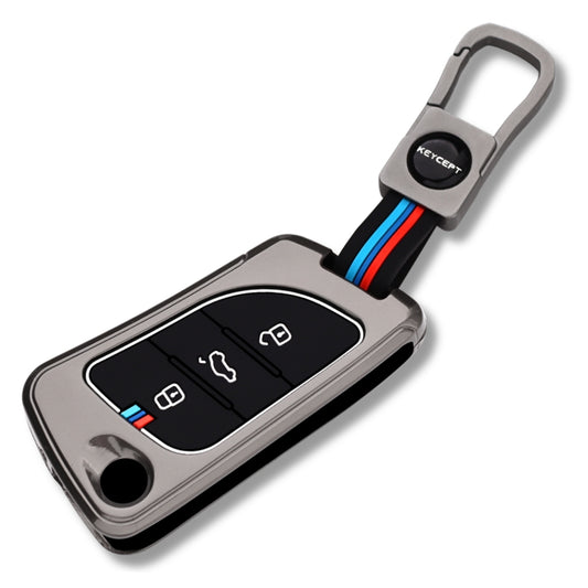 Keycept Metal Alloy Car Key Cover for Universal KD/ Xhorse, LX-B30 universal remote flip Key Cover with Keychain (Type M1)