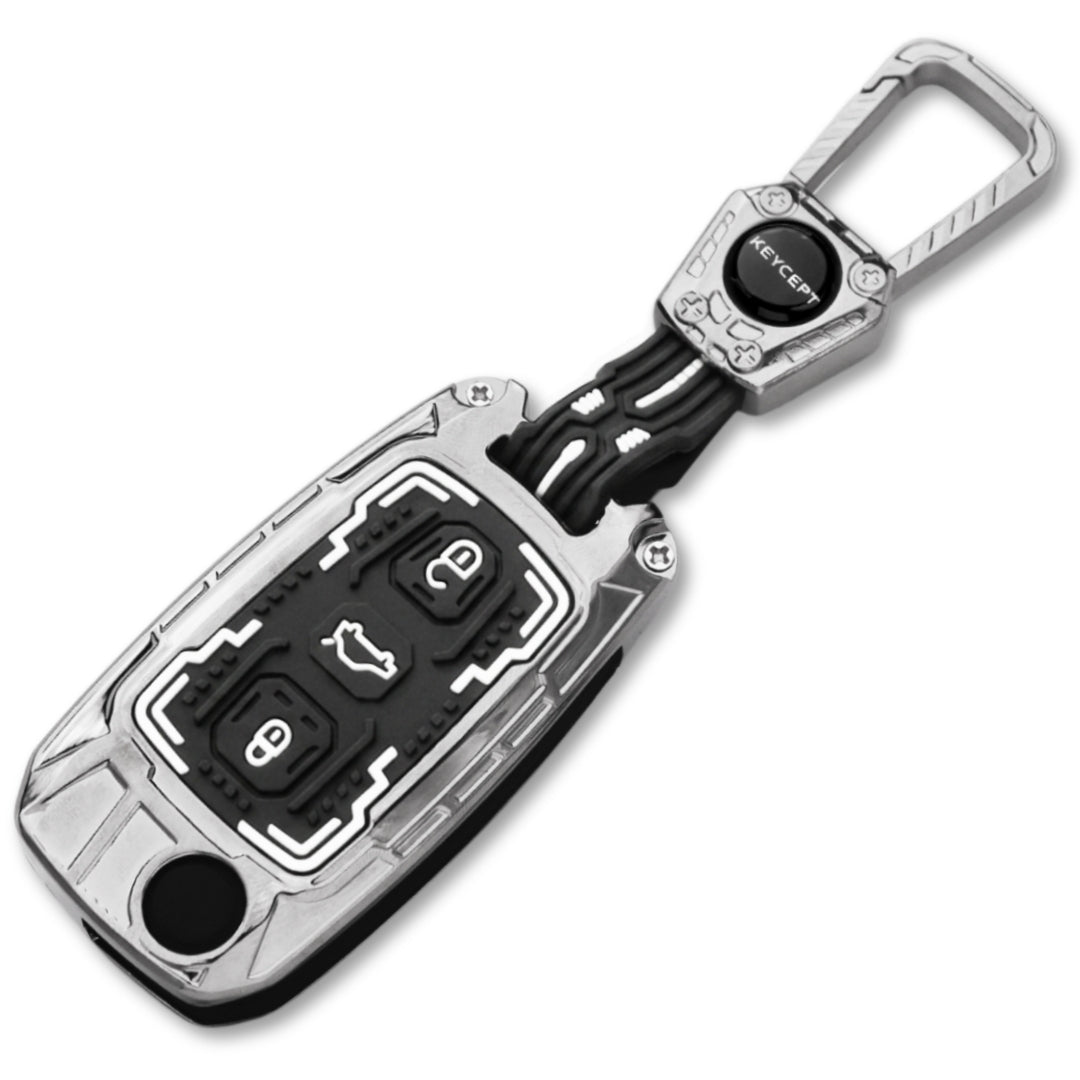 Skoda /Volkswagen Metal Armor Car Key Cover with Keychain (Type M4)