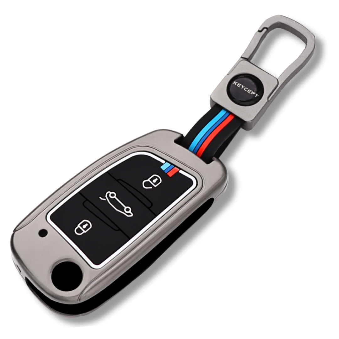 Keycept Metal Alloy Car Key Cover for Universal B11 DS aftermarket remote Key Cover with Keychain (Type M1)
