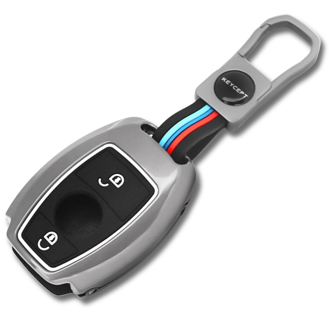 Mercedes-Benz Metal Alloy Key Cover with Keychain (Type M1)