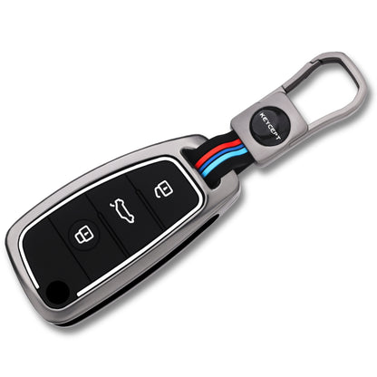 Audi Metal Alloy Key Cover with Keychain (Type M1).
