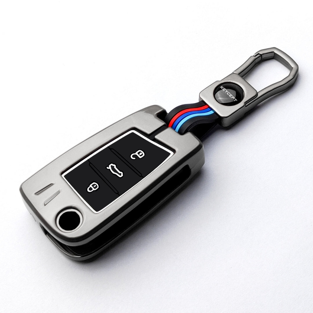 Skoda/Volkswagen Metal Alloy Key Cover with Keychain (Type M1)