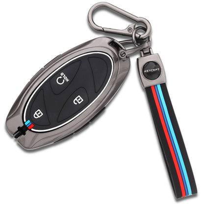 Keycept Metal Alloy Key Cover Compatible with Hyundai Venue - 4 Button Smart Key Cover with Keychain