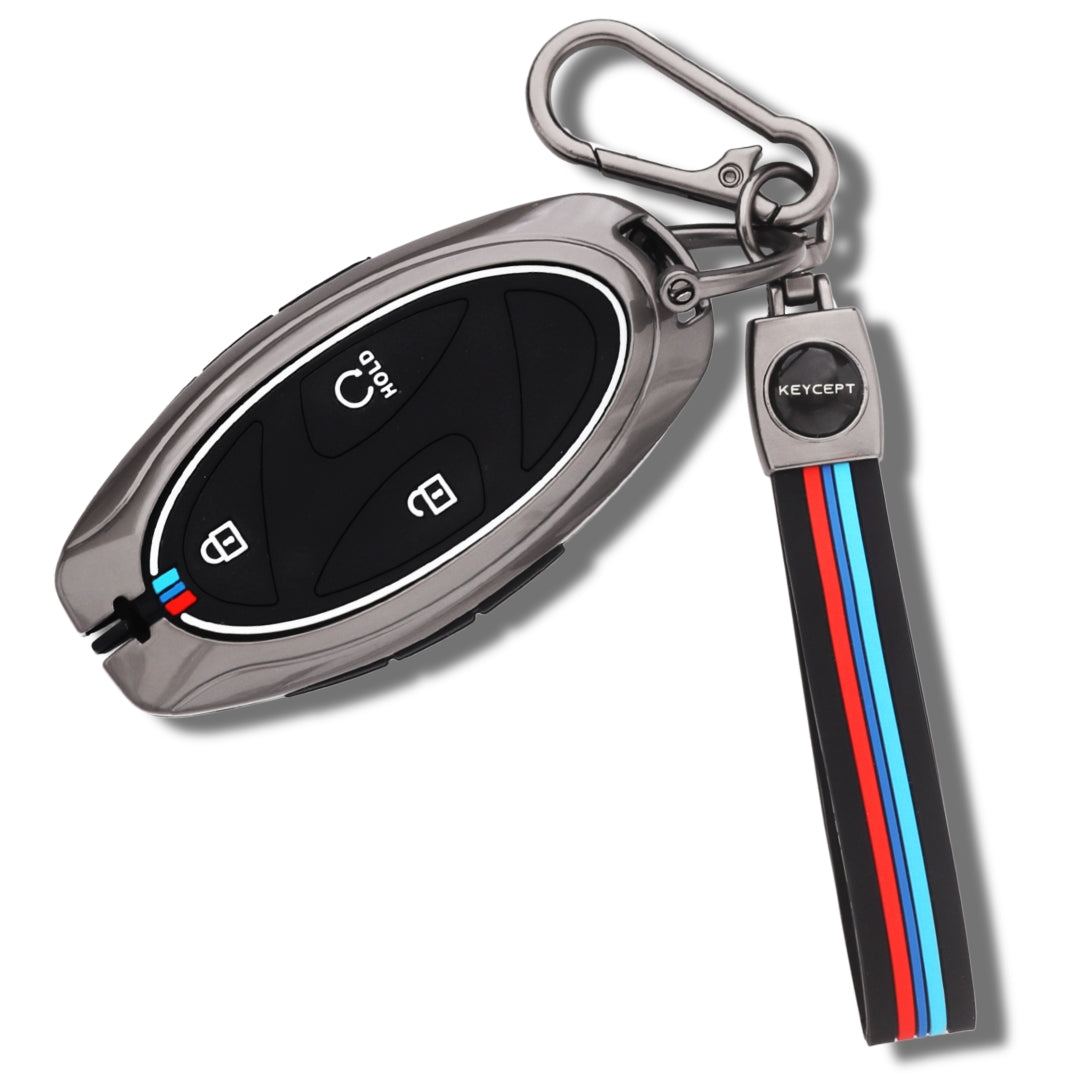 Hyundai Metal Alloy Key Cover with keychain (Type M2)