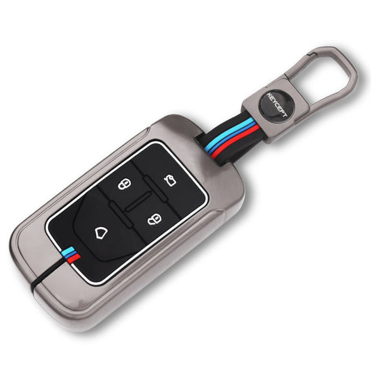 Metal Alloy Key Cover Compatible for Vinfast 4 Button Smart Key with Keychain (Type M1)