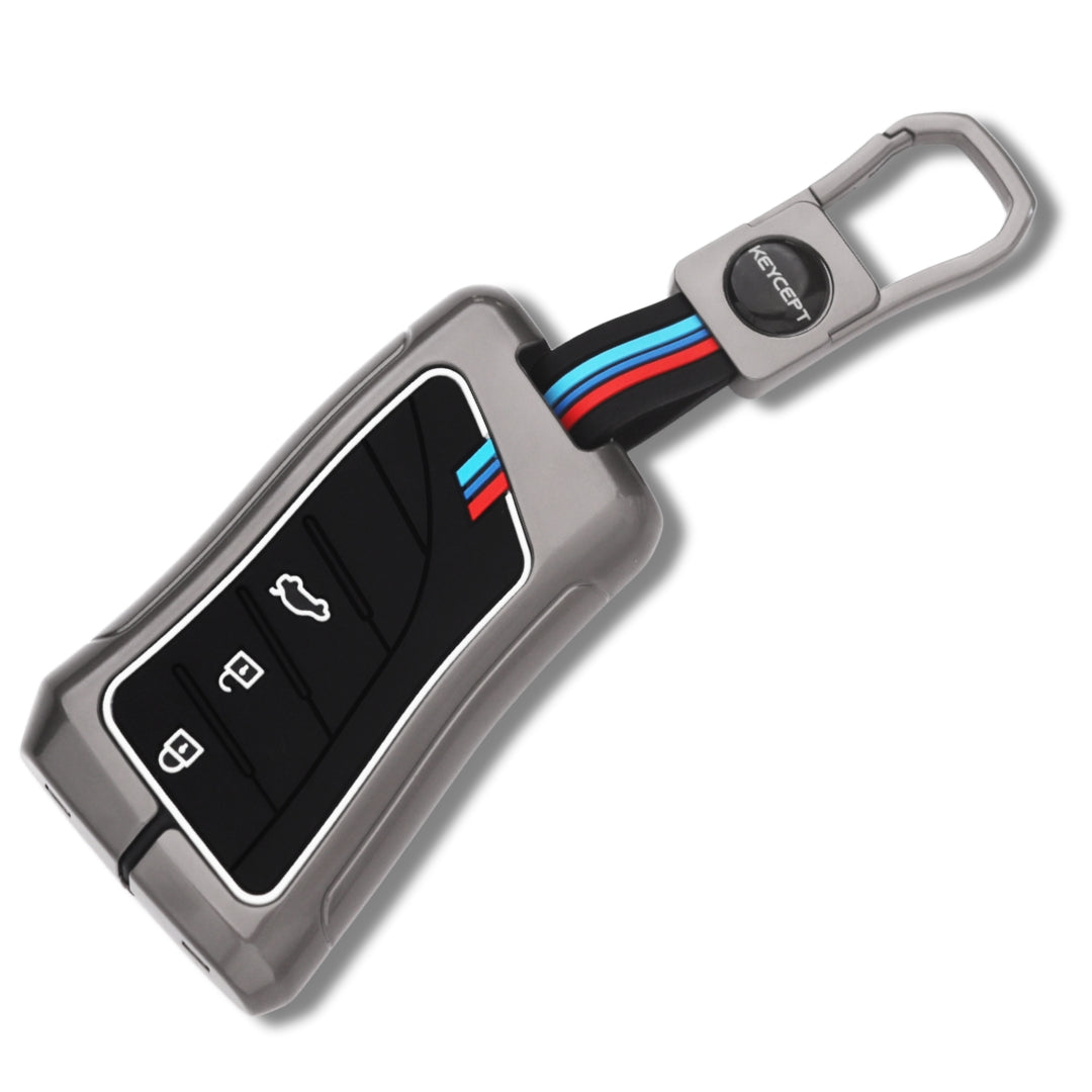 Metal Alloy Key Cover Compatible for Lexus 3 Button Smart Key with Keychain (Type M1)