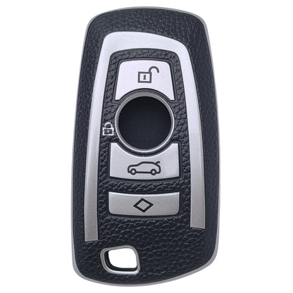 Leather Key Cover Compatible for BMW X-Series | M-Series | 3-Series | 5-Series | 7-Series 3 Button Smart Key.