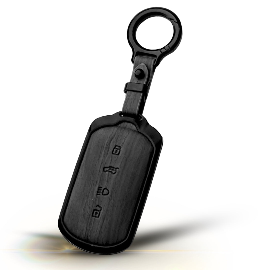 Tata Noir Wood Car Key Cover with Keychain (Type M8)