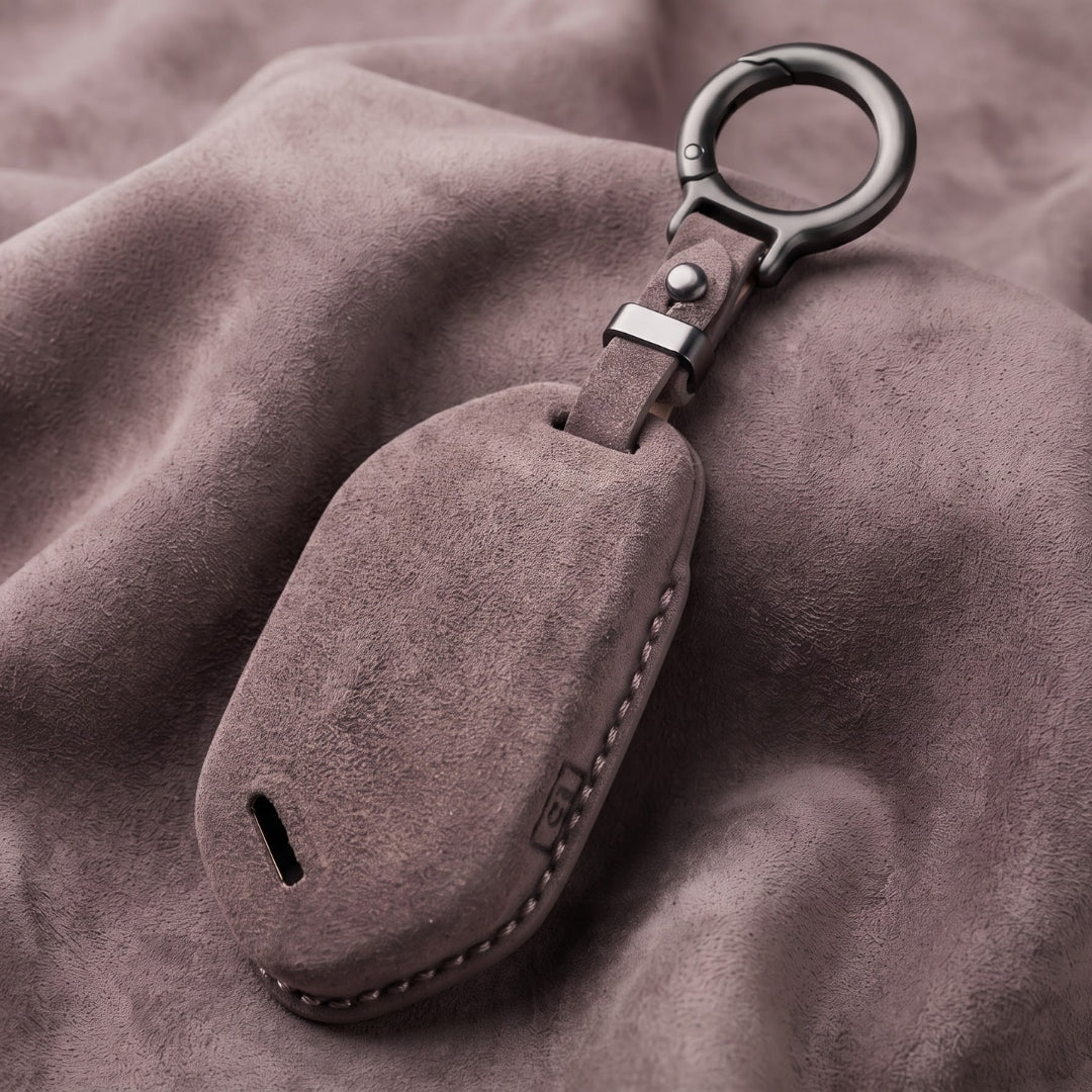Kia Alcantara Crest Car Key Cover with Keychain (Type 10)