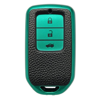 Leather Key Cover Compatible with Honda | Accord | Amaze Jazz | CR-V | WR-V| Elevate 3 Button Smart Key