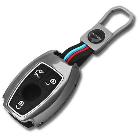 Mercedes Benz Metal Alloy Key Cover with Keychain (Type M1)