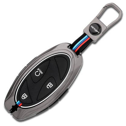 Keycept Metal Alloy Key Cover Compatible with Hyundai Venue - 4 Button Smart Key with Keychain