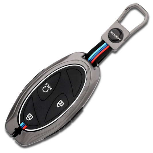 Keycept Metal Alloy Key Cover Compatible with Hyundai Venue - 4 Button Smart Key with Keychain