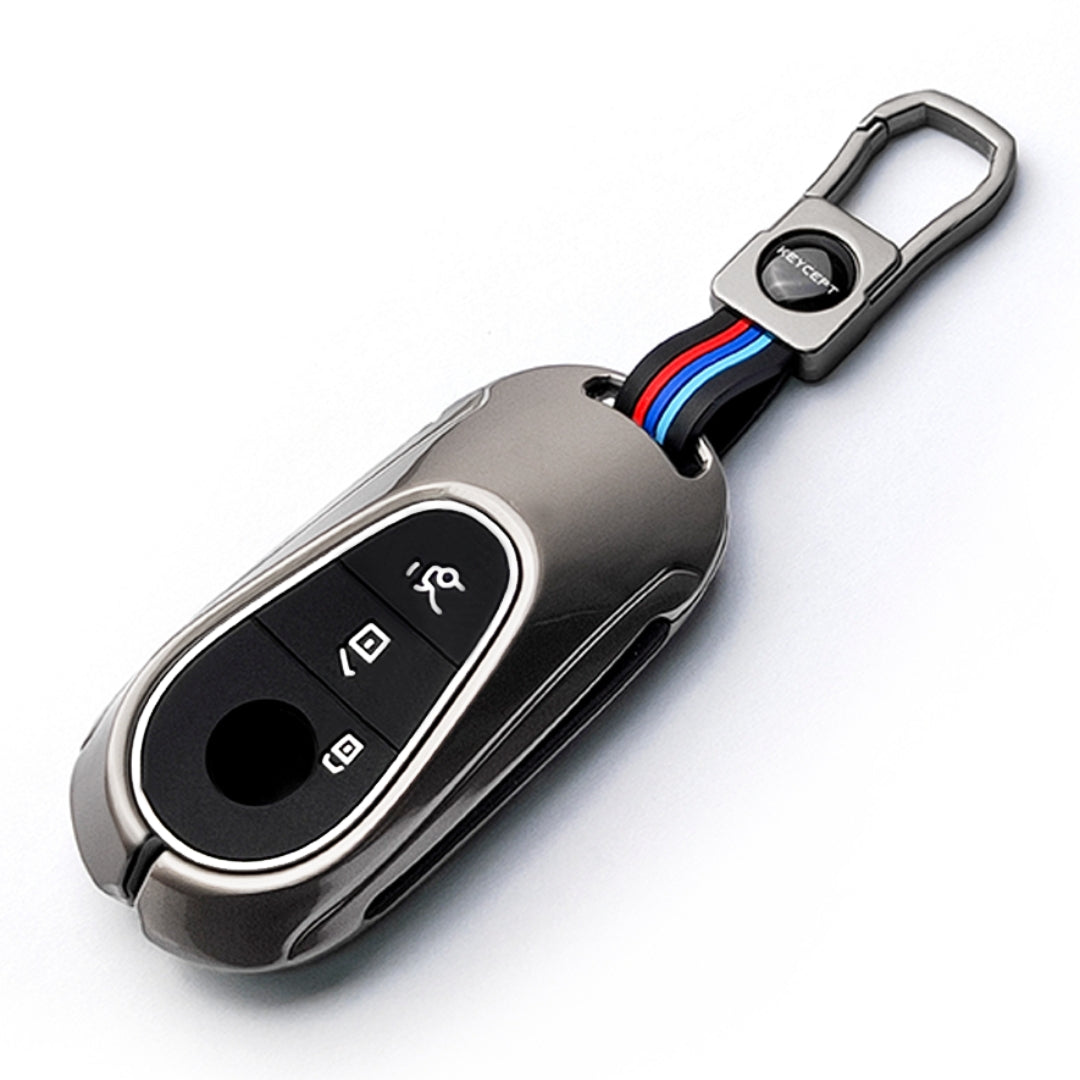 Mercedes Benz Metal Alloy Key Cover with Keychain (Type M1)