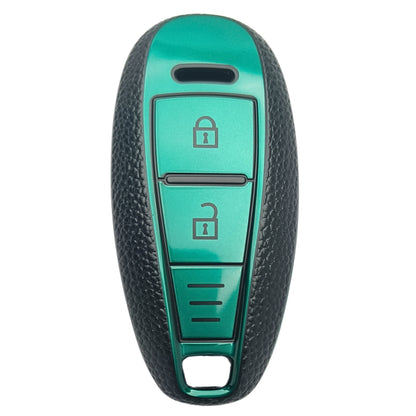 Leather Key Cover Compatible with Suzuki | Baleno |  Ciaz | Grand Vitara| Brezza | S Cross | Swift | Dzire | Ignis | XL6 | Fronx | Jimny and Urban Cruiser 2 Button Smart Key