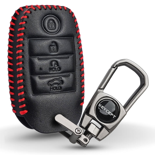 Kia Classic Leather Key Cover with keychain (Type 2)