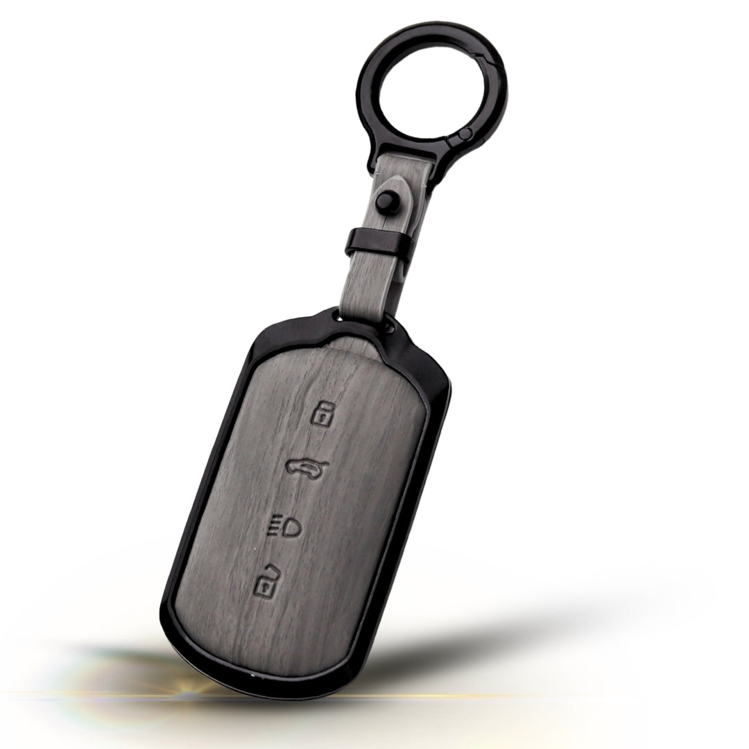 Tata Noir Wood Car Key Cover with Keychain (Type M8)