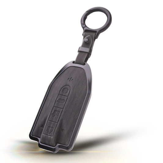 Mahindra Noir Wood Car Key Cover with Keychain (Type M8)