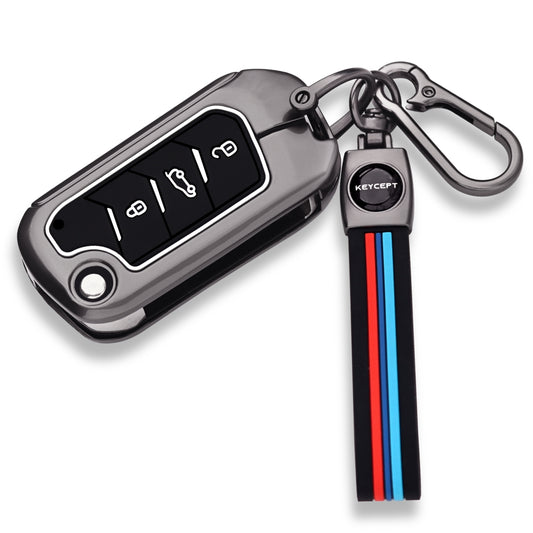 Mahindra Metal Alloy Key Cover with keychain (Type M2)