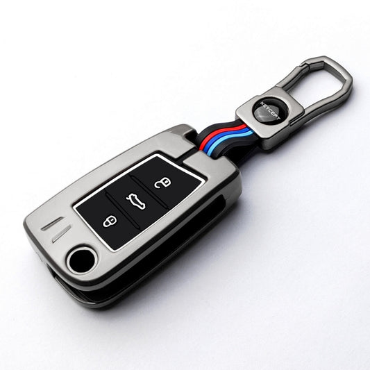 Keycept Metal Alloy Car Key Cover for Skoda/Volkswagen Kushaq, Octavia, Kodiaq, Superb, Slavia, Passat, Virtus, T Roc Key Cover with Keychain (Type M1)