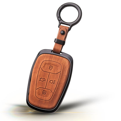 Tata Noir Wood Car Key Cover with Keychain (Type M8)