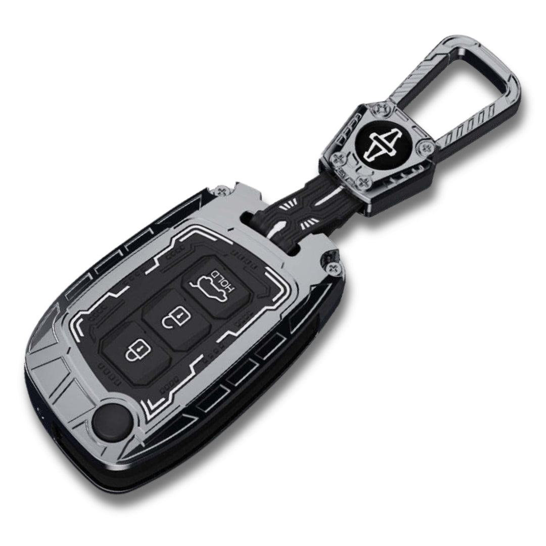 Hyundai Metal Armor Car Key Cover for with Keychain (Type M4)