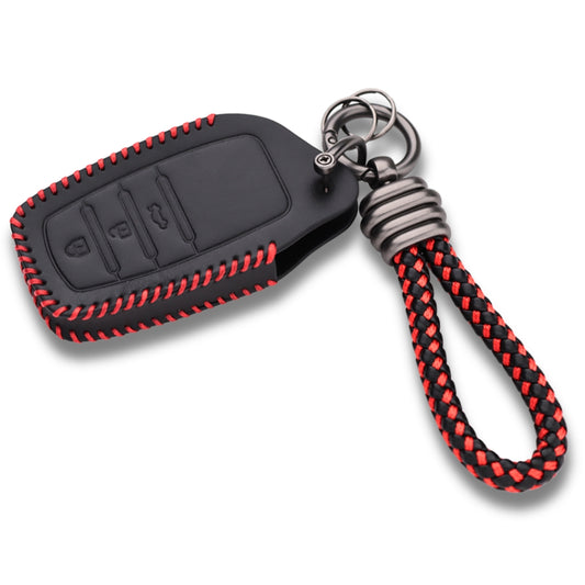 classic leather key cover For oyota Innova, Crysta, Fortuner 3 Button Smart key With Keychain.

