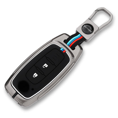 Keycept Metal Alloy Car Key Cover for Nissan Magnite 2 Button Smart key with keychain (Type M1)