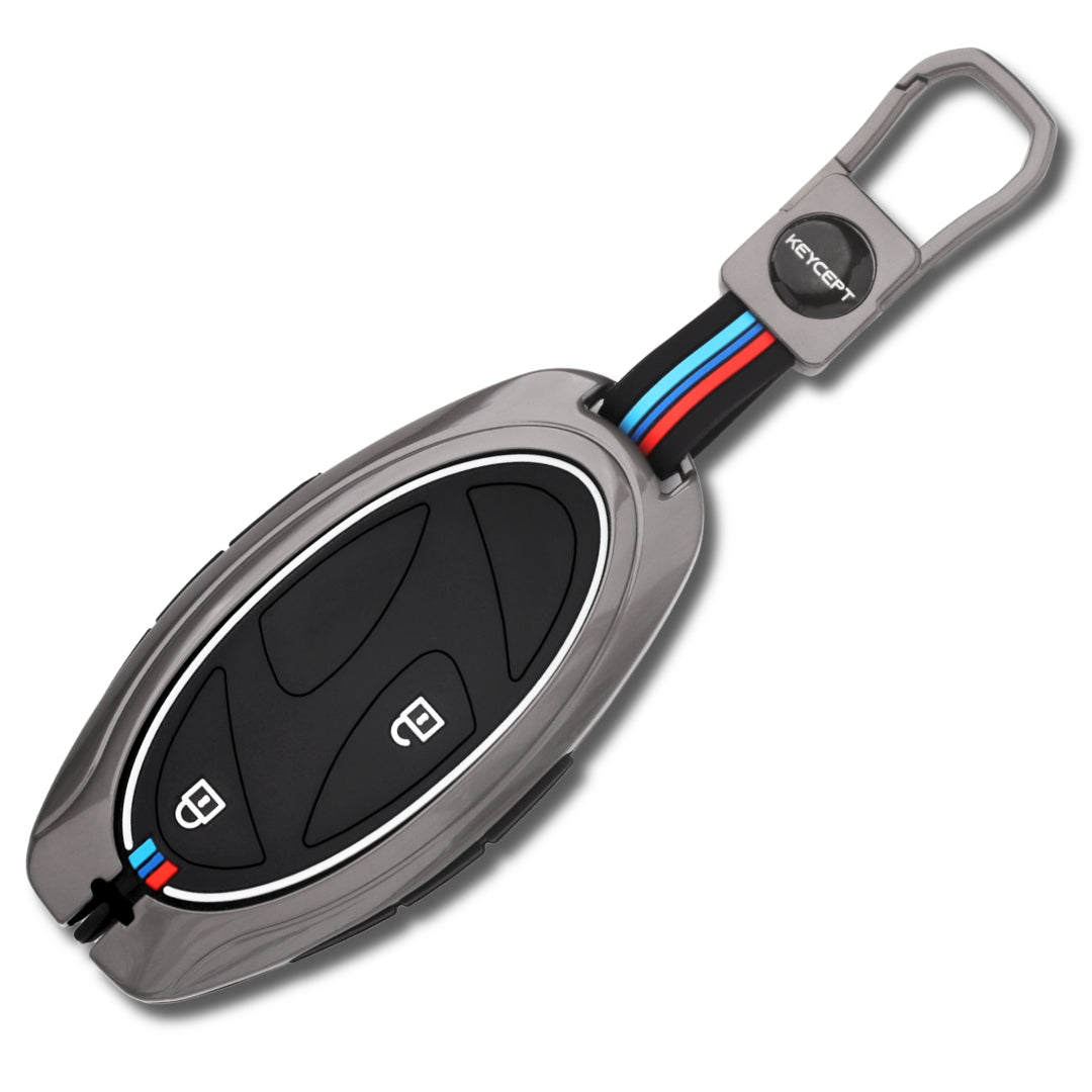 Hyundai Metal Alloy Key Cover with keychain (Type M1)