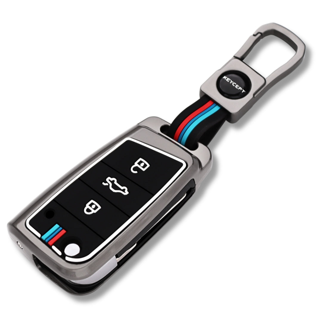 Skoda/Volkswagen Metal Alloy Key Cover with Keychain (Type M1)