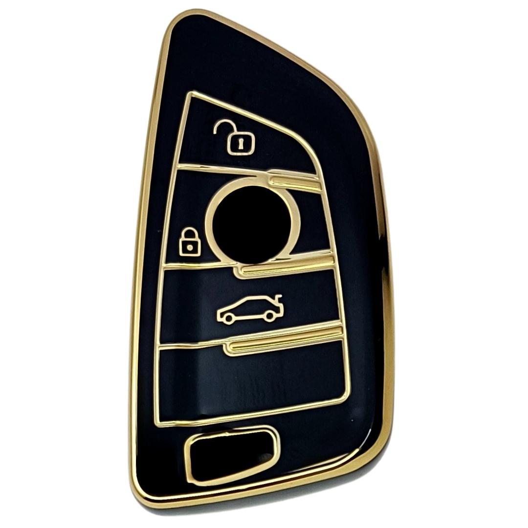 bmw x-series m-series 3-series 3button smart tpu black gold key cover case accessories